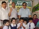 L-R Gaurang Jalan, Imran Zaki, Goutam Mohan Chakraborti and Mrs Imran Zaki with children of St. Stephen’s School 